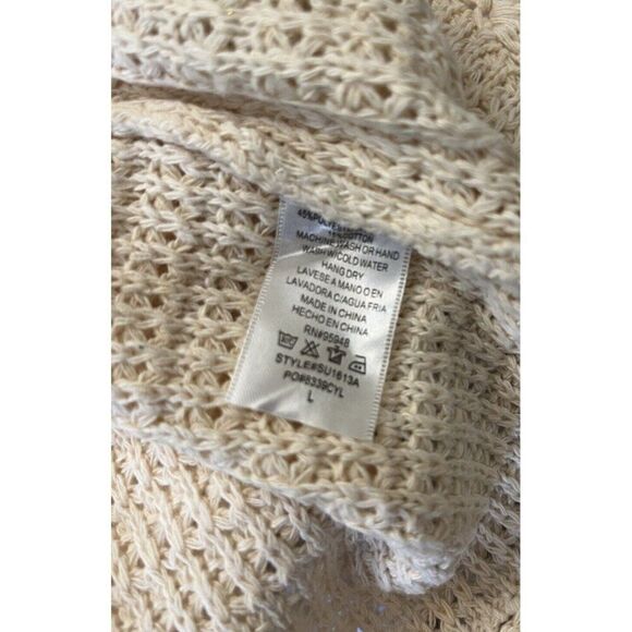 Ladies Large Natural Floral Crochet Crop Top Boho Embroidered Sweater Tank Top - Picture 6 of 6